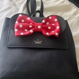 Kate Spade Black Backpack with Red Polka Dot Bow